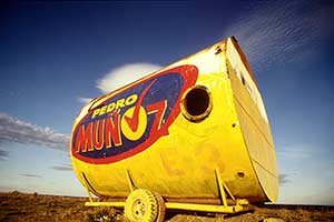 gelbe Tonne als Politiker-Werbesäule